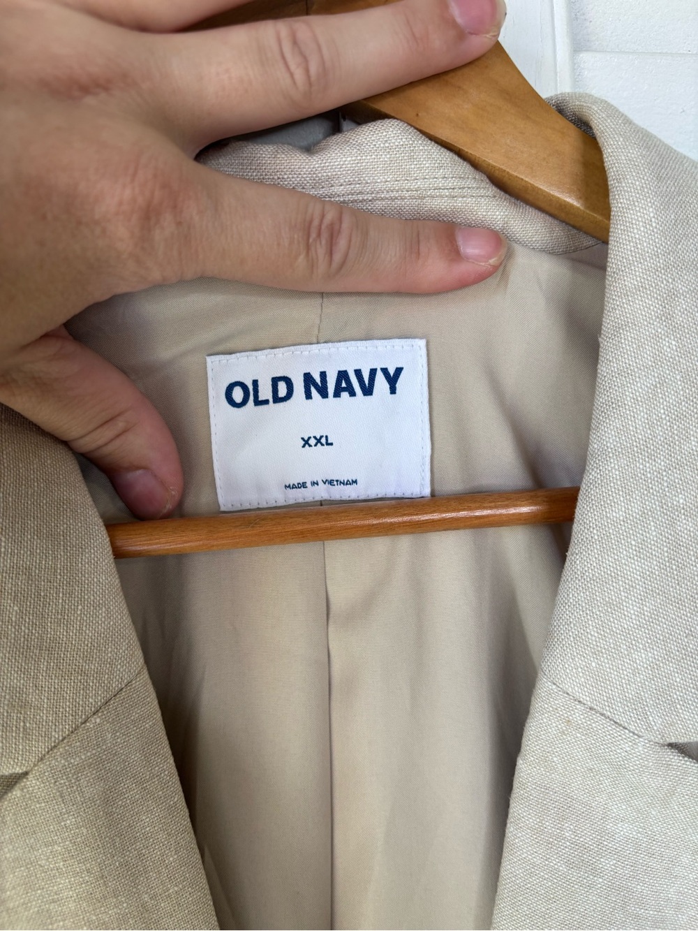 NWT Old Navy Linen Blend Womens Blazer beige Tan xxl - Picture 3 of 6